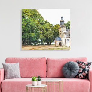 Monet - Het kunstwerk Kapel Notre-Dame Canvas Afdruk