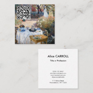 Monet - Het Luncheon, decoratief paneel - QR-code Vierkante Visitekaartje