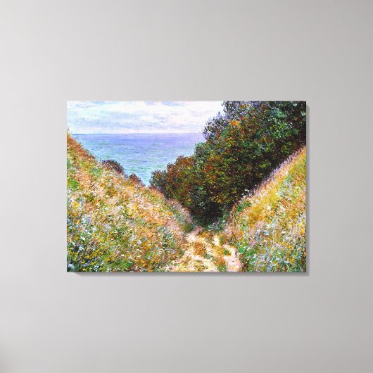 Monet - Het pad in La Cavee, Pourville Canvas Afdruk (Voorkant)