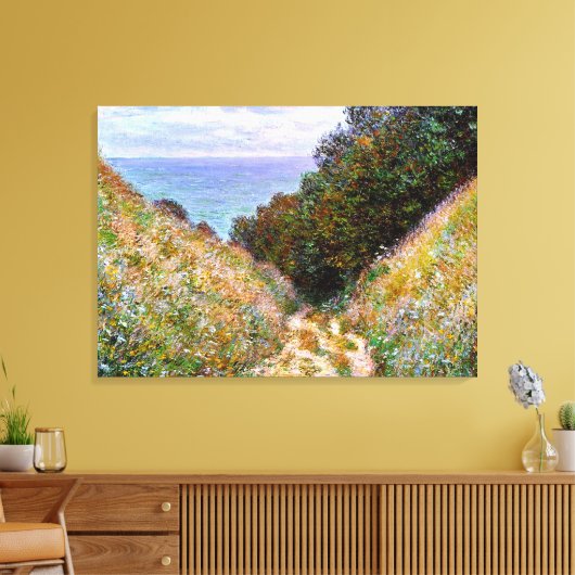 Monet - Het pad in La Cavee, Pourville Canvas Afdruk (Insitu (Woonkamer))