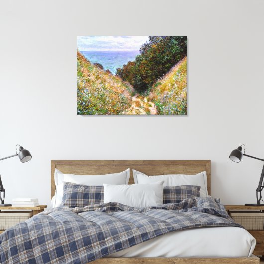 Monet - Het pad in La Cavee, Pourville Canvas Afdruk (Insitu (Slaapkamer))