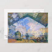 Monet - Het station Saint-Lazare, fijn kunst Briefkaart (Voorkant / Achterkant)