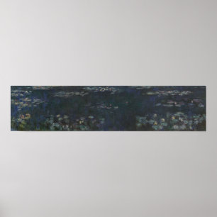 Monet - Het water laat groene reflecties zien Poster