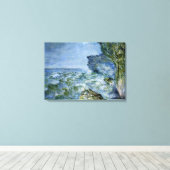 Monet - Het Zee in Fecamp, de kunstwerk van het im Canvas Afdruk (Insitu (Houten vloer))