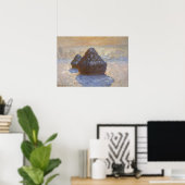 Monet - Hooibergen Sneeuw Effect Poster (Thuiskantoor)