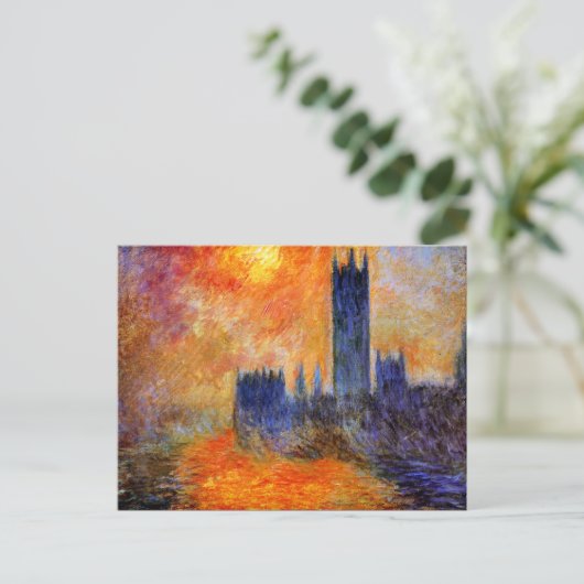 Monet - House of Parliament Sun Briefkaart (Staand voorkant)