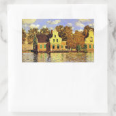 Monet - Huizen aan de Zaan bij Zaandam, Rechthoekige Sticker (Tas)