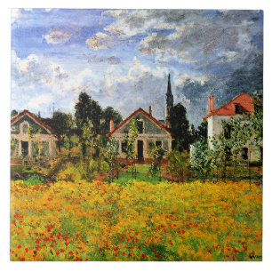 Monet - Huizen in Argenteuil, beroemde kunstwerken Tegeltje