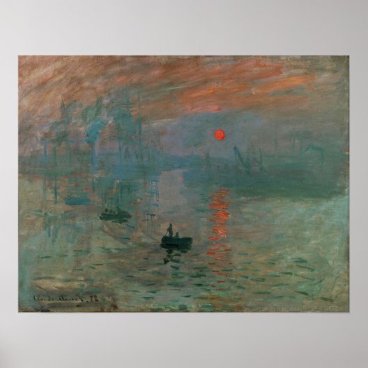 Monet - Impression, Sunrise 1872 Poster (Voorkant)