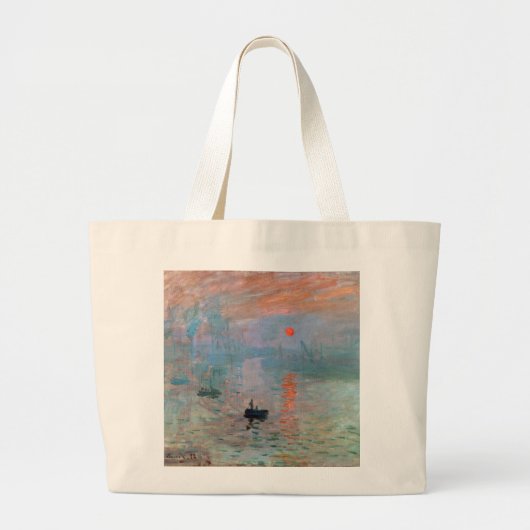 Monet , “ Impression, Sunrise ” Grote Tote Bag (Voorkant)