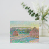 Monet Impressionist Art Haystacks Einde zomer Briefkaart (Staand voorkant)