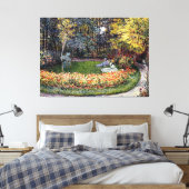 Monet - In de tuin, beroemd schilderij Canvas Afdruk (Insitu (Slaapkamer))
