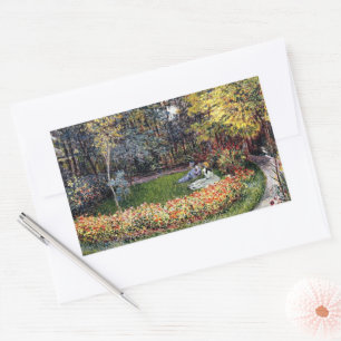 Monet in de tuin, rechthoekige sticker