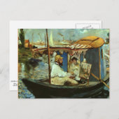 Monet in his Studio Boat Briefkaart (Voorkant / Achterkant)