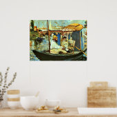 Monet in zijn Floating Studio Boat door Edouard Ma Poster (Keuken)