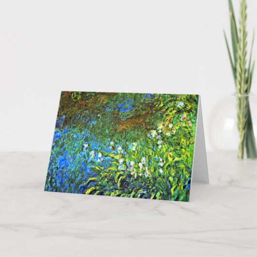 Monet - Iris bij de Zee Roos Pond Kaart (Voorkant)