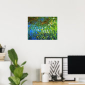 Monet - Iris bij de Zee Roos Pond Poster (Thuiskantoor)