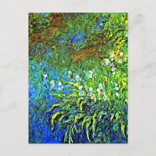 Monet - Iris op het Zee Roos Pond, beroemd schilde Briefkaart (Voorkant)