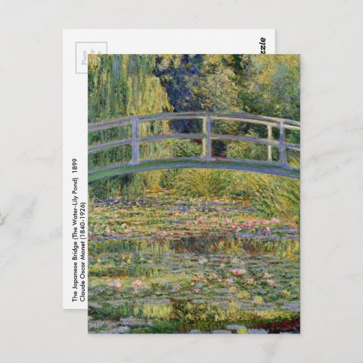 Monet Japans brug Water Lily Pond Landschap Briefkaart (Voorkant / Achterkant)