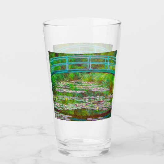 Monet Japanse brug en waterlilies Glas (Voorkant)