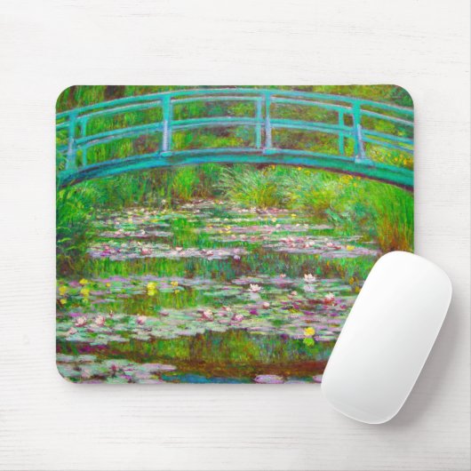 Monet Japanse brug en waterlilies Muismat (Met muis)