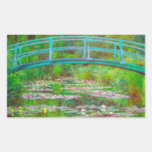 Monet Japanse brug en waterlilies Rechthoekige Sticker