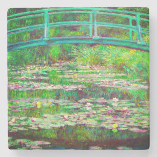 Monet Japanse brug en waterlilies Stenen Onderzetter