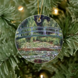 Monet Japanse voetbalbrug en de Water Lily Pool Keramisch Ornament