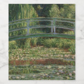 Monet Japanse voetbalbrug en de Water Lily Pool Wijn Etiket (Enkel label)