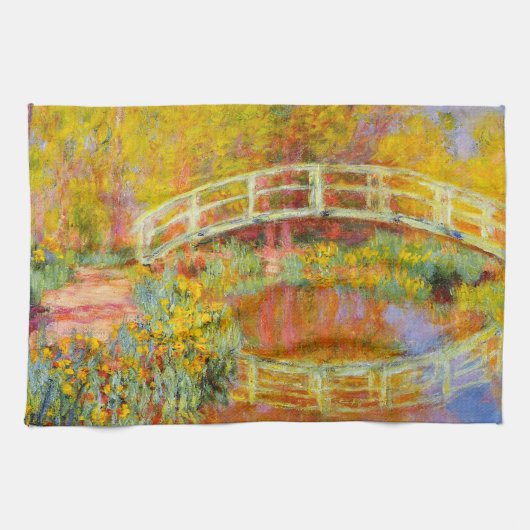 Monet japonais Pont serviette de cuisine (Horizontal)