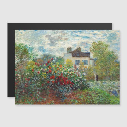 Monet - Jardin de l'artiste Argenteuil Carte magné (Devant / Derrière)