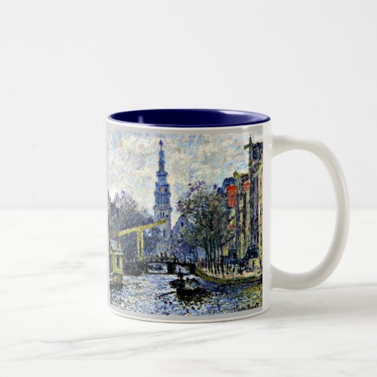 Monet: Kanaal in Amsterdam Tweekleurige Koffiemok (Rechts)