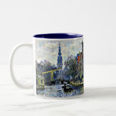 Monet: Kanaal in Amsterdam Tweekleurige Koffiemok (Links)