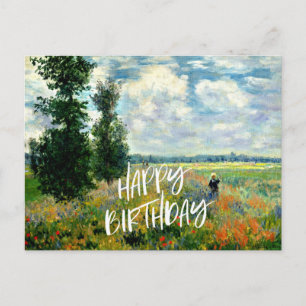 Monet - Kaproosveld, Argenteuil, verjaardagsgroet Briefkaart