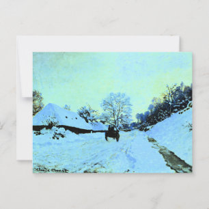 Monet - Kar op de Sneeuw Briefkaart