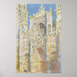 Monet - Kathedraal van Rouen Westgevel Zonlicht Poster