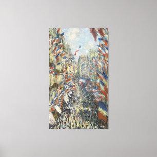 Monet Kunst, De Rue Montorgueil in Parijs Canvas Afdruk