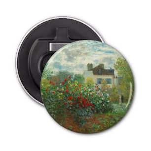 Monet Kunstenaars Tuin in Argenteuil Schilderij Button Flesopener