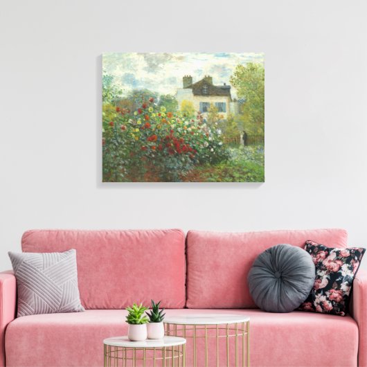 Monet Kunstenaars Tuin in Argenteuil Schilderij Canvas Afdruk (Insitu (Woonkamer))