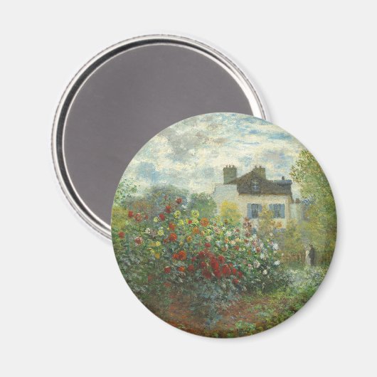Monet Kunstenaars Tuin in Argenteuil Schilderij Magneet (Voorkant / Achterkant)