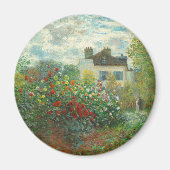 Monet Kunstenaars Tuin in Argenteuil Schilderij Magneet (Voorkant)