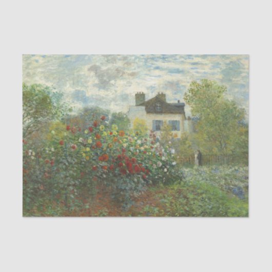 Monet Kunstenaars Tuin in Argenteuil Schilderij Tissuepapier (Voorkant)