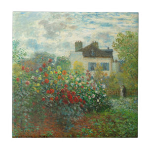 Monet Kunstenaarstuin in Argenteuil Schilderij Tegeltje