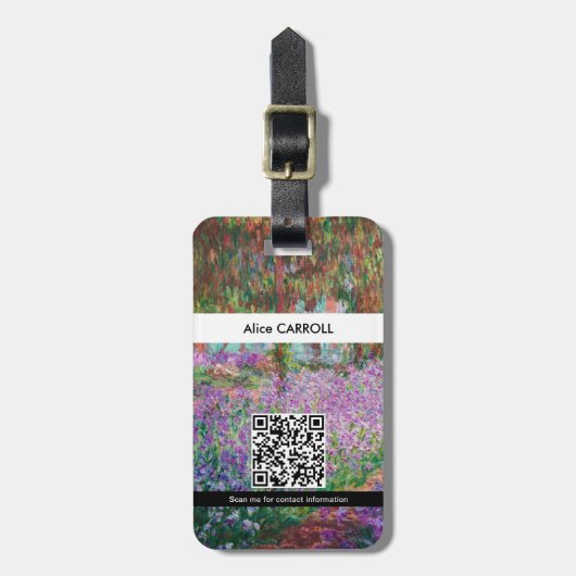 Monet - Kunstentuin in Giverny - QR-code Bagagelabel (Voorkant verticaal)