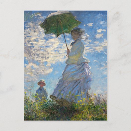 Monet La Promenade Femme avec carte postale Paraso (Devant)