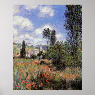 Monet - Laan in de klaprozen Poster
