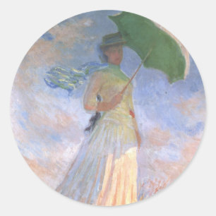 Monet Lady met paraplu Stickers