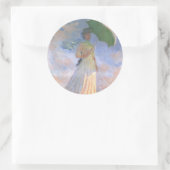 Monet Lady met paraplu Stickers (Tas)