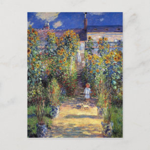 Monet, "Le jardin de l'artiste à Vétheuil" Carte p