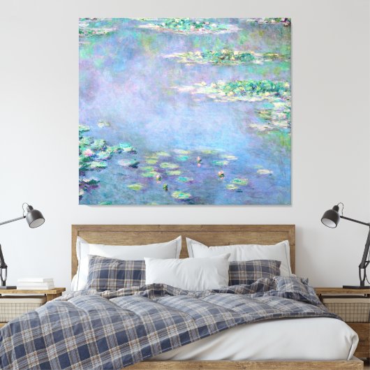 Monet Les Nympheas Water Lilies Fine Art Canvas Afdruk (Insitu (Slaapkamer))